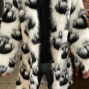 Skull long fur coat